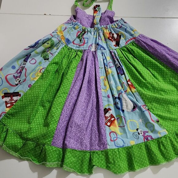 Girls Disney Pixar Inside Out 2 Disgust Custom Boutique Green Dress Size 4 - Picture 5 of 7